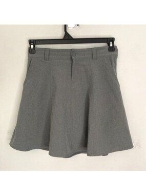 Eddie Bauer Gray Skort A Lined Skirt Stretchy Zipper Back Pocket Sz 2 Pickleball